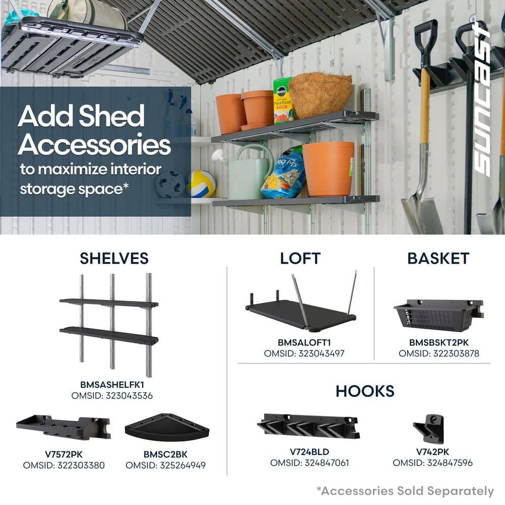 Elevate Your Outdoor Storage with the Tremont 8 Ft. W x 10 Ft. D Durable Plastic Resin Shed in Fresh Ice Cube White